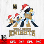 Vegas Golden Knights Christmas Family Bluey Walking Svg, Christmas Svg , NHL svg , Digital Download, dxf eps png pdf file