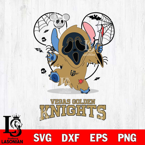 Vegas Golden Knights Stitch Ghost Face Halloween 2 Svg Eps Dxf Png File, Digital Download, Instant Download