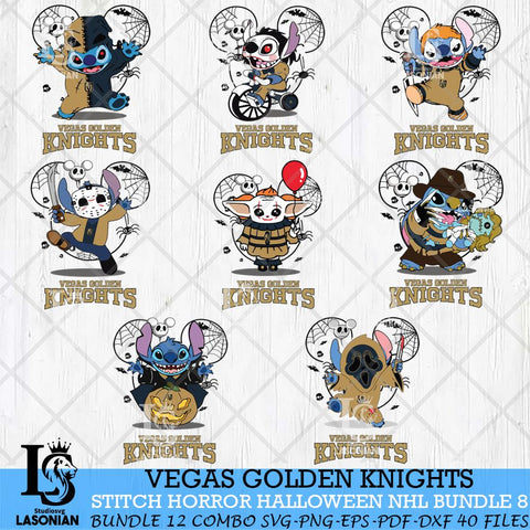 Vegas Golden Knights Stitch Halloween Bundle 8 SVG Svg Eps Dxf Png File, Digital Download, Instant Download