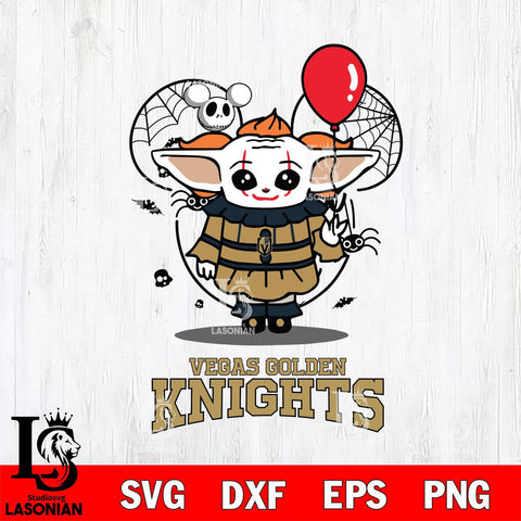 Vegas Golden Knights Stitch Pennywise Halloween Svg Eps Dxf Png File, Digital Download, Instant Download