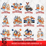 Virginia Cavaliers Bluey & Bingo Bundle 12 SVG Svg Eps Dxf Png File, Bundle NCAA svg, Digital Download, Instant Download