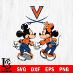 Virginia Cavaliers Fan Minnie And Mickey Love Svg Eps Dxf Png File, Digital Download, Instant Download