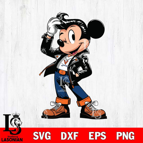 Virginia Cavaliers Handsome Mickey Mouse Svg Eps Dxf Png File, Digital Download, Instant Download