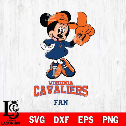 Virginia Cavaliers #1 Fan Minnie Mouse Svg Eps Dxf Png File, Digital Download, Instant Download