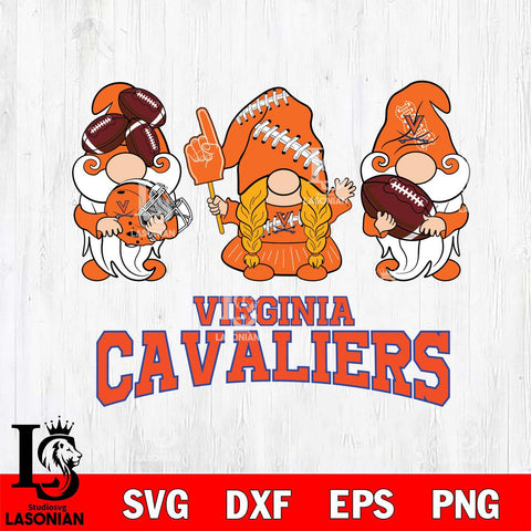 Virginia Cavaliers 3 Gnomes Football Svg Eps Dxf Png File, Digital Download, Instant Download