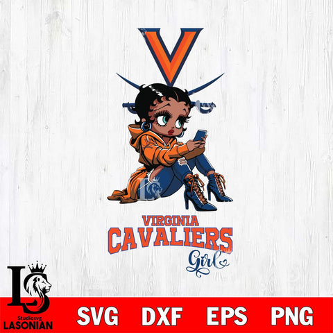 Virginia Cavaliers Beauty Black Fan Girl Football, Svg Eps Dxf Png File, Digital Download