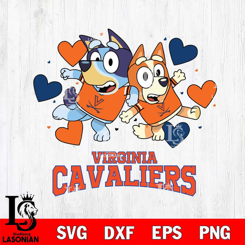 Virginia Cavaliers Bluey & Bingo 10 Svg Eps Dxf Png File, NCAA svg, Digital Download, Instant Download