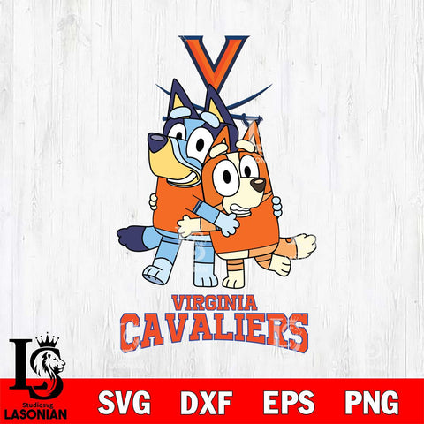 Virginia Cavaliers Bluey & Bingo 3 Svg Eps Dxf Png File, NCAA svg, Digital Download, Instant Download