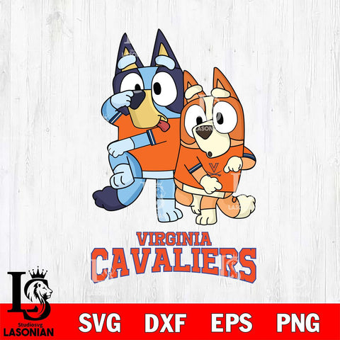 Virginia Cavaliers Bluey & Bingo Svg Eps Dxf Png File, NCAA svg, Digital Download, Instant Download