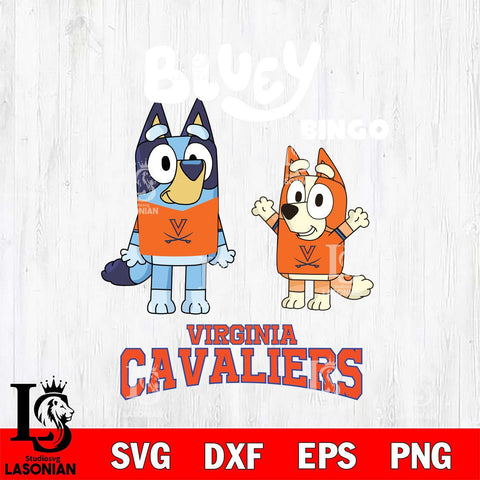 Virginia Cavaliers Bluey & Bingo 4 Svg Eps Dxf Png File, NCAA svg, Digital Download, Instant Download