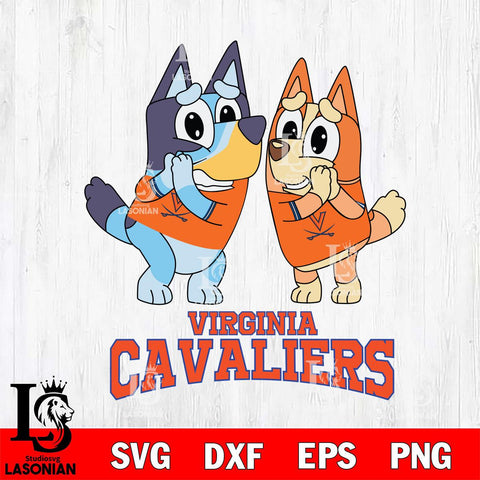 Virginia Cavaliers Bluey & Bingo 5 Svg Eps Dxf Png File, NCAA svg, Digital Download, Instant Download