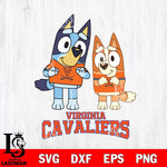 Virginia Cavaliers Bluey & Bingo 6 Svg Eps Dxf Png File, NCAA svg, Digital Download, Instant Download