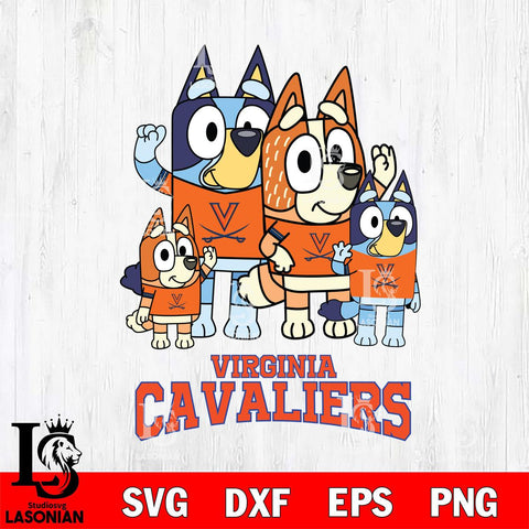 Virginia Cavaliers Bluey & Bingo 7 Svg Eps Dxf Png File, NCAA svg, Digital Download, Instant Download