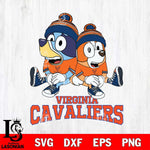 Virginia Cavaliers Bluey & Bingo 8 Svg Eps Dxf Png File, NCAA svg, Digital Download, Instant Download