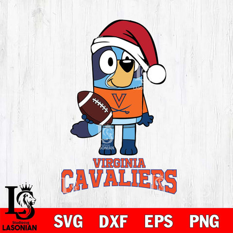 Virginia Cavaliers Bluey Christmas Svg Eps Dxf Png File, Digital Download