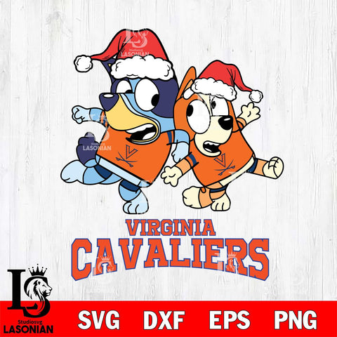 Virginia Cavaliers Bluey Christmas Holiday Svg Eps Dxf Png File, Digital Download