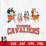 Virginia Cavaliers Bluey Dance Mode Squats Svg Eps Dxf Png File, Digital Download, Instant Download