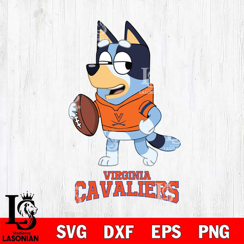 Virginia Cavaliers Bluey Football Sport Svg Eps Dxf Png File, Digital Download ,Instant Download, Cricut File