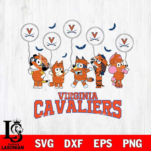 Virginia Cavaliers Bluey Halloween Spooky Svg Eps Dxf Png File, Digital Download, Instant Download