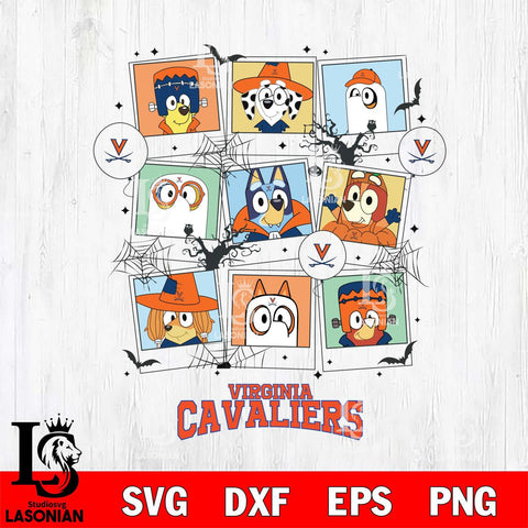 Virginia Cavaliers Bluey Halloween Sport Svg Eps Dxf Png File, Digital Download, Instant Download