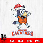 Virginia Cavaliers Bluey Happy Christmas Svg Eps Dxf Png File, Digital Download