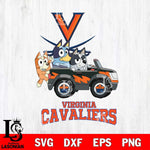 Virginia Cavaliers Bluey friends car Svg Eps Dxf Png File, NCAA svg, Digital Download, Instant Download