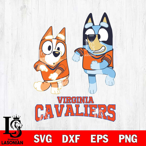 Virginia Cavaliers Bluey with Chilli Dance Svg Eps Dxf Png File, Digital Download, Instant Download