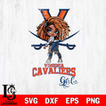 Virginia Cavaliers Fan Girl Svg Eps Dxf Png File, Digital Download, Instant Download