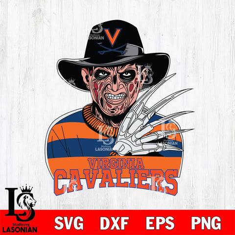 Virginia Cavaliers Freddy Krueger Horror Halloween Svg Eps Dxf Png File, NCAA svg, Digital Download, Instant Download