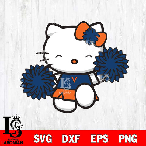 Virginia Cavaliers Hello Kitty Cheerleader Svg Eps Dxf Png File, Digital Download, Instant Download