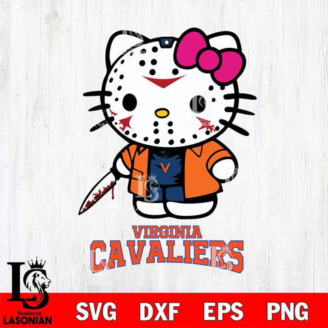 Virginia Cavaliers Hello Kitty Horror 3 Svg Eps Dxf Png File, Digital Download