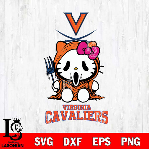 Virginia Cavaliers Hello Kitty Horror 4 Svg Eps Dxf Png File, Digital Download