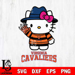 Virginia Cavaliers Hello Kitty Horror 6 Svg Eps Dxf Png File, Digital Download