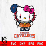 Virginia Cavaliers Hello Kitty Horror 7 Svg Eps Dxf Png File, Digital Download