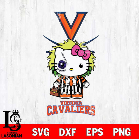 Virginia Cavaliers Hello Kitty Horror 8 Svg Eps Dxf Png File, Digital Download