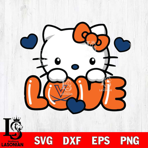 Virginia Cavaliers Hello Kitty Love Svg Eps Dxf Png File, Digital Download, Instant Download