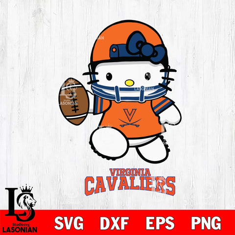 Virginia Cavaliers Hello Kitty NCAA 4 Svg Eps Dxf Png File, Digital Download, Instant Download