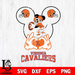 Virginia Cavaliers Mickey Heart Rugby Svg Eps Dxf Png File, Digital Download ,Instant Download, Cricut File