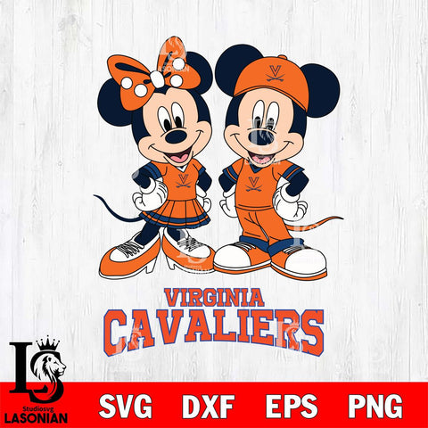 Virginia Cavaliers Mickey Minnie Mouse rugby ball Svg Eps Dxf Png File, NCAA svg , File Cut , Digital Download , Instant Download, Cut Svg Files