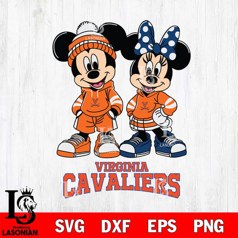 Virginia Cavaliers Mickey Minnie Rugby Hoodie Svg Eps Dxf Png File, NCAA svg , File Cut , Digital Download , Instant Download, Cut Svg Files