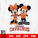 Virginia Cavaliers Mickey Minnie Rugby ball Svg Eps Dxf Png File, NCAA svg , File Cut , Digital Download , Instant Download, Cut Svg Files