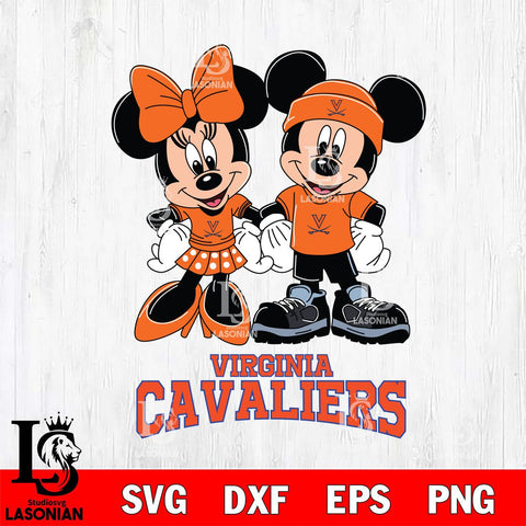 Virginia Cavaliers Mickey Minnie Rugby ball Svg Eps Dxf Png File, NCAA svg , File Cut , Digital Download , Instant Download, Cut Svg Files