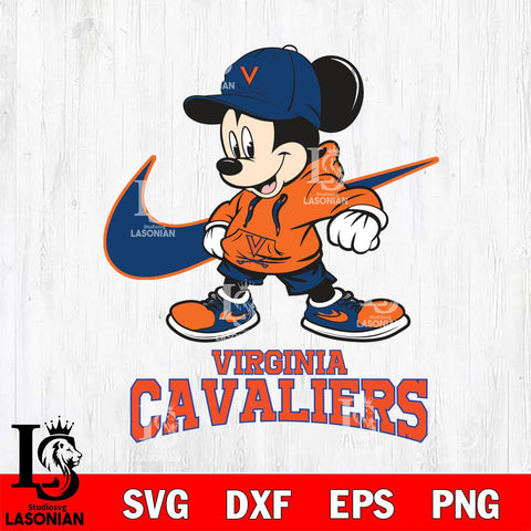 Virginia Cavaliers Mickey Mouse NIKE, Svg Eps Dxf Png File, Digital Download