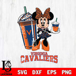 Virginia Cavaliers Minnie Mouse Fan And Coffee Svg Eps Dxf Png File, Digital Download, Instant Download