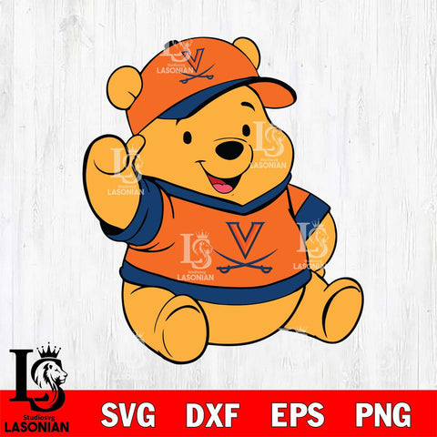 Virginia Cavaliers Pooh Bear Svg Eps Dxf Png File, NCAA svg, Digital Download, Instant Download