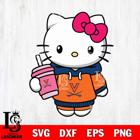 Virginia Cavaliers Pretty Hello Kitty Svg Eps Dxf Png File, Digital Download, Instant Download