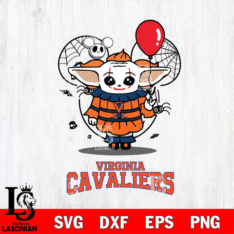 Virginia Cavaliers Stitch Pennywise Halloween Svg Eps Dxf Png File, Digital Download, Instant Download