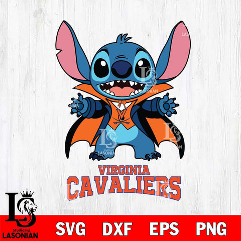 Virginia Cavaliers Stitch Vampire halloween Svg Eps Dxf Png File, NCAA svg, Digital Download, Instant Download