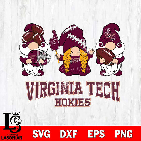 Virginia Tech Hokies 3 Gnomes Football Svg Eps Dxf Png File, Digital Download, Instant Download