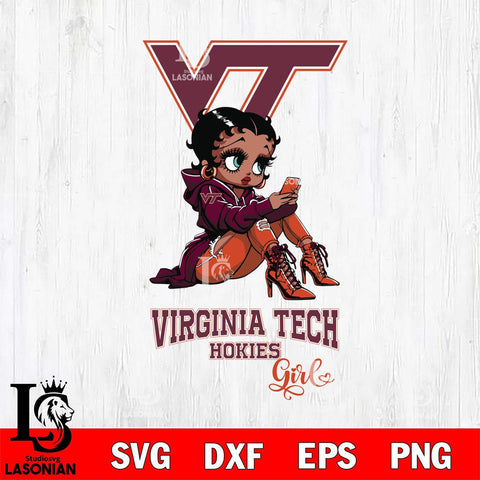 Virginia Tech Hokies Beauty Black Fan Girl Football, Svg Eps Dxf Png File, Digital Download